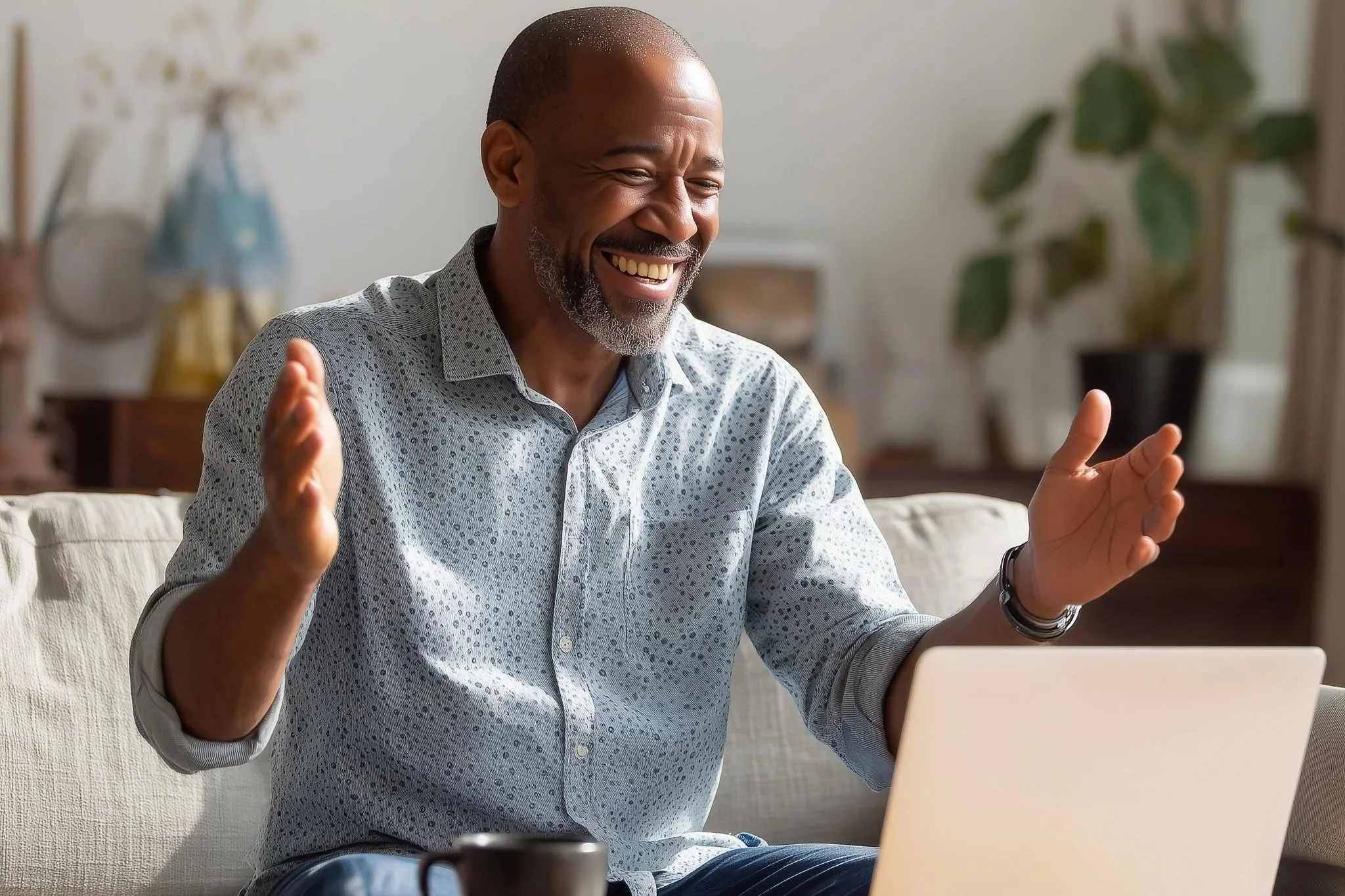 Adult pleased with his digital learning experience
