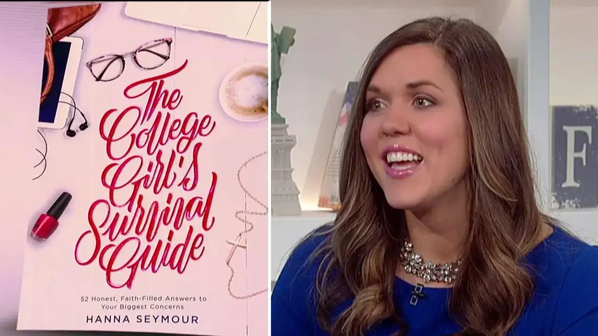 Picture of Hanna Seymour's book and thumbnail of her Fox interview