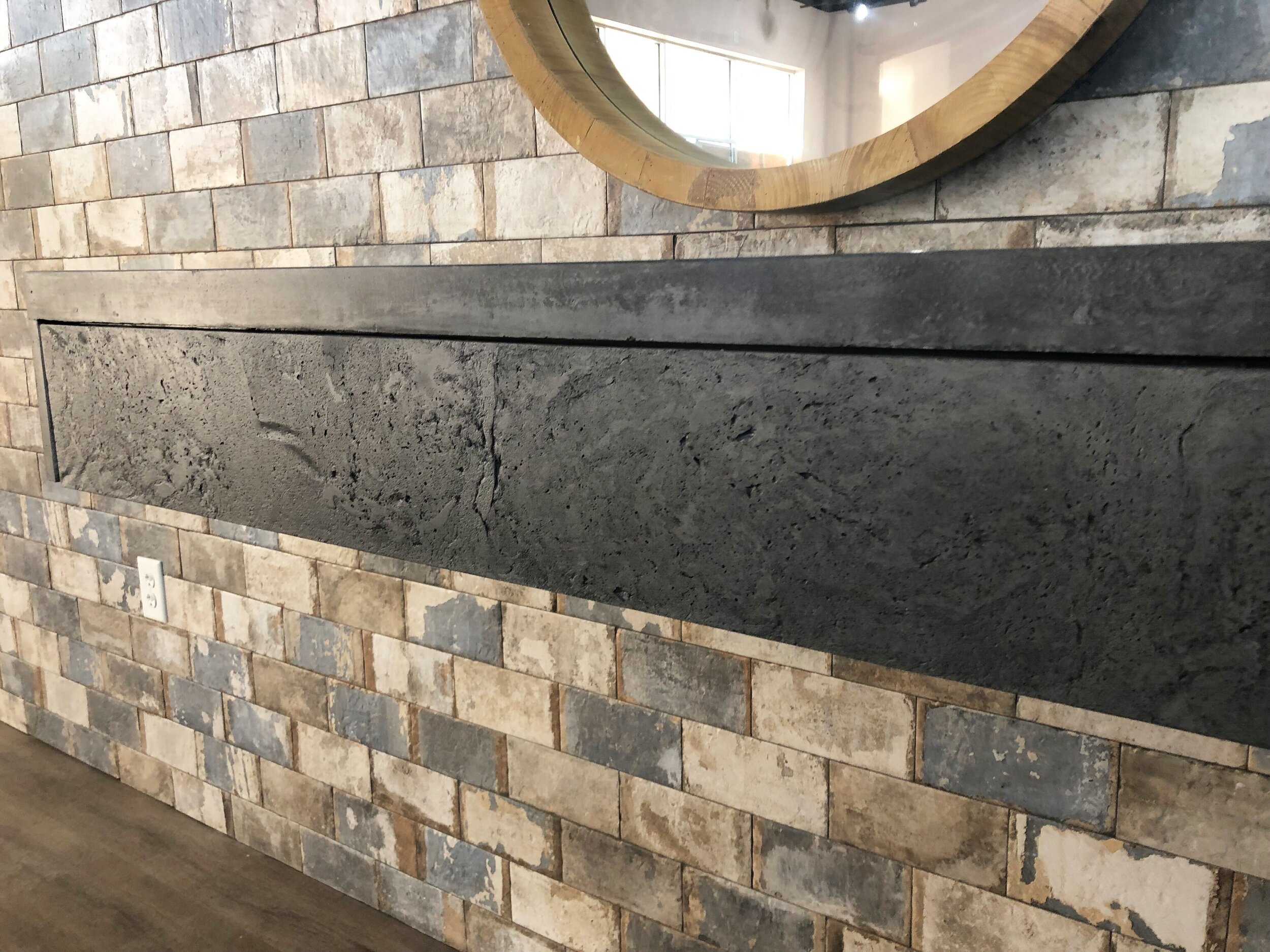 Floating Vanity in Distressed Gray