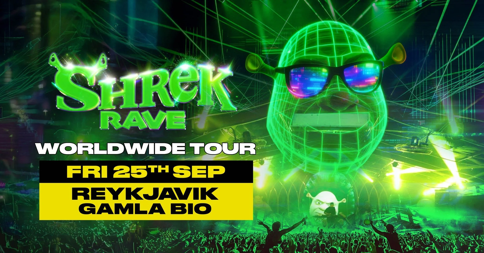 Shrek Rave Is Coming To Reykjavík — Gamla bíó & Petersen svítan