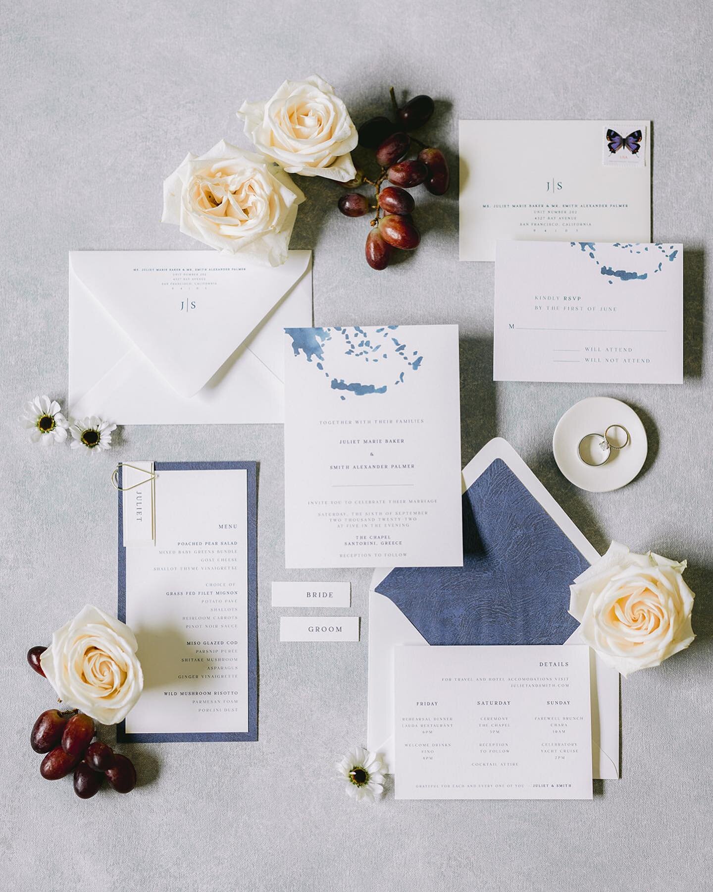 Soak up the sun in Santorini 💙

Photography: @brejanephoto 
Videography: @zeb.films
Photo + Video Team: @zebandjane 
Planning and Design: @baeevents.co 
Stationary Design: @wildsagecalligraphy 
Gown and Veil: @clairepettibone
Beauty Team: @bridenifi