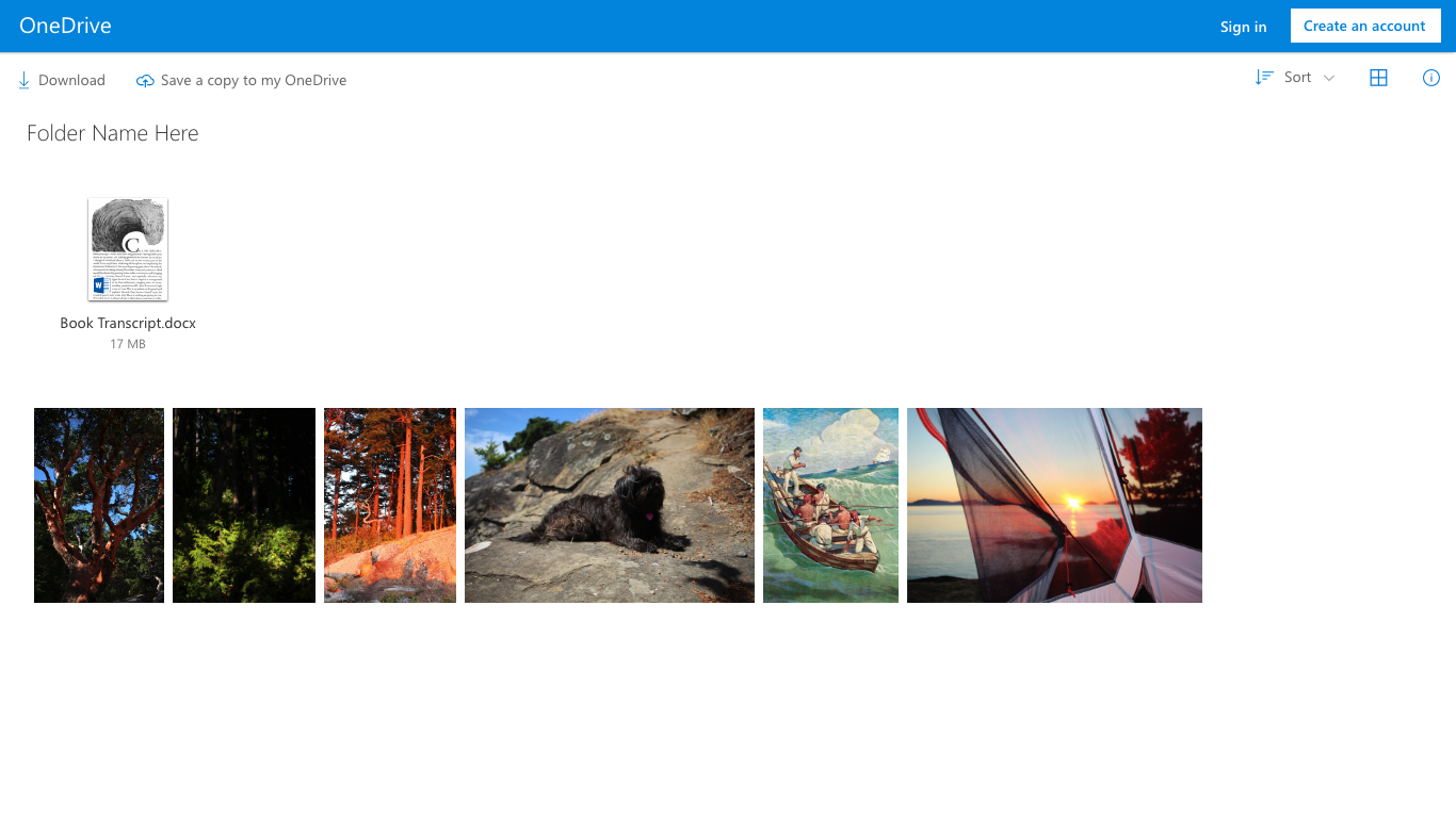 Sharing multiple file types