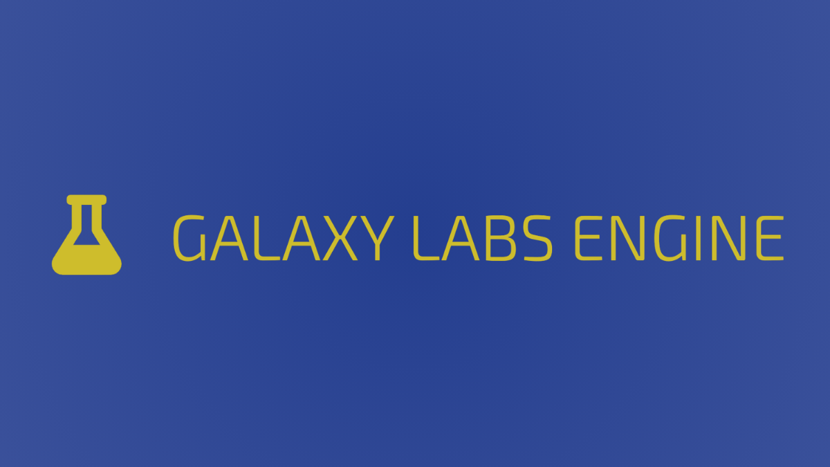 Galaxy Labs Engine logo on a blue background