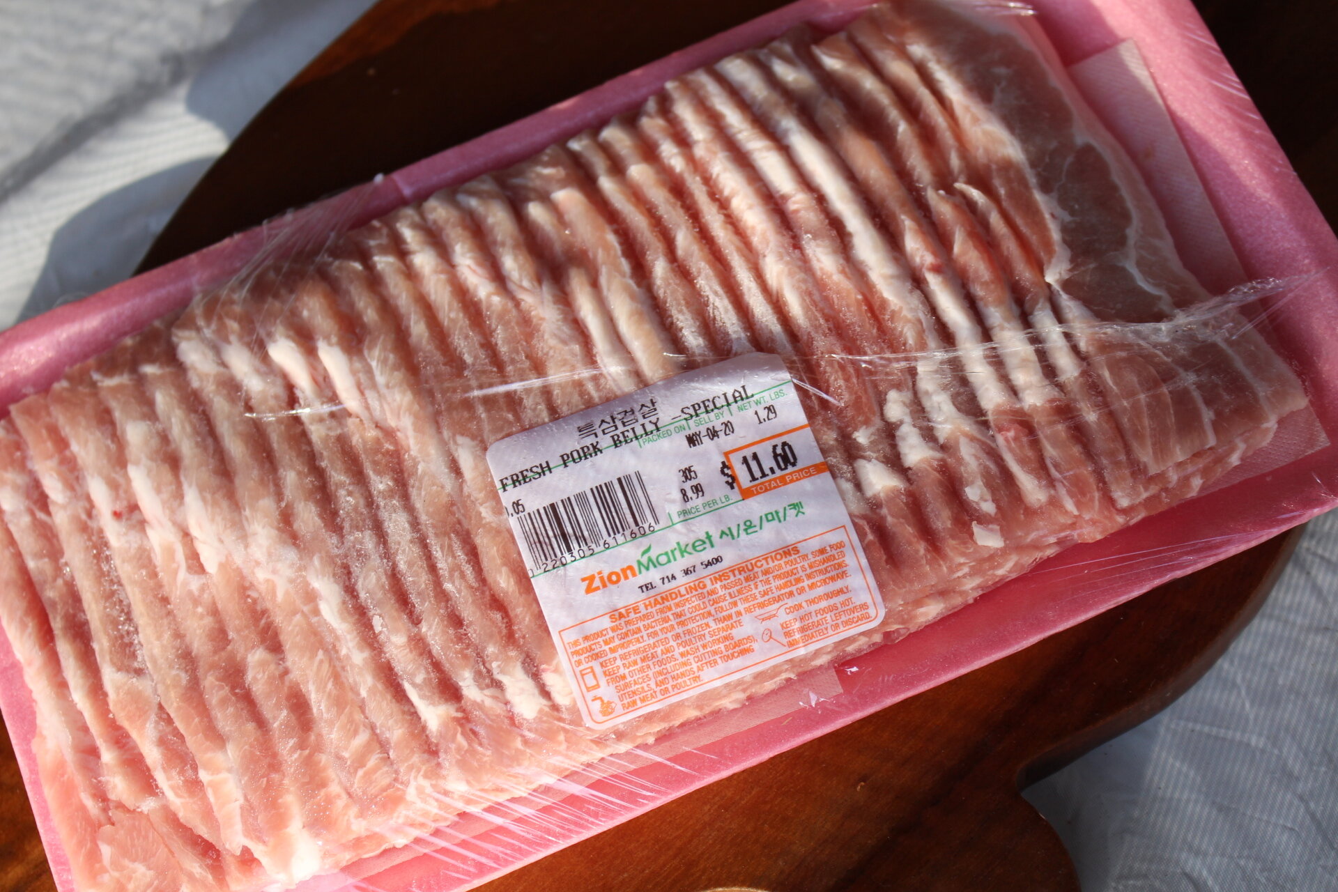 Pork Belly from Korean Market (thinly cut sold here)