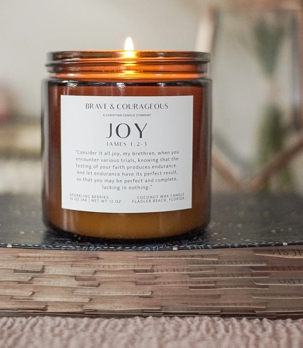 Brave and Courageous Christian Candles Quality Gifts for Christians