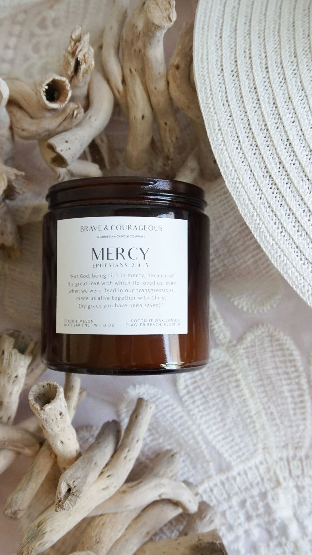 Brave and Courageous Christian Bible Verse Candles