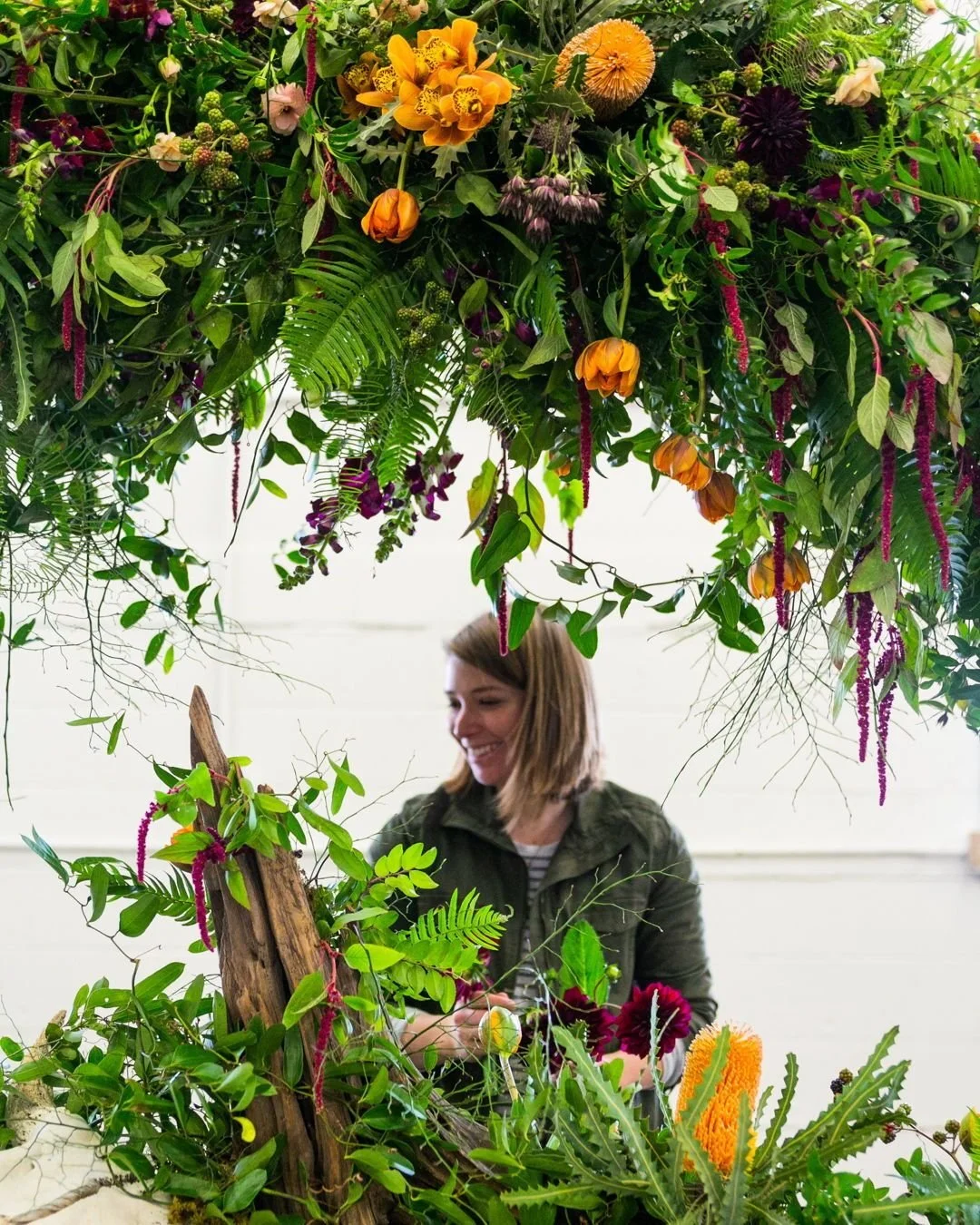 Hi, I&rsquo;m Jamie, the heart behind Wilderland Floral. I design with a love for the organic, the wild, and the beautifully imperfect. Every bloom and branch tells a story, and I&rsquo;m inspired by the textures, colors, and seasons of the natural w