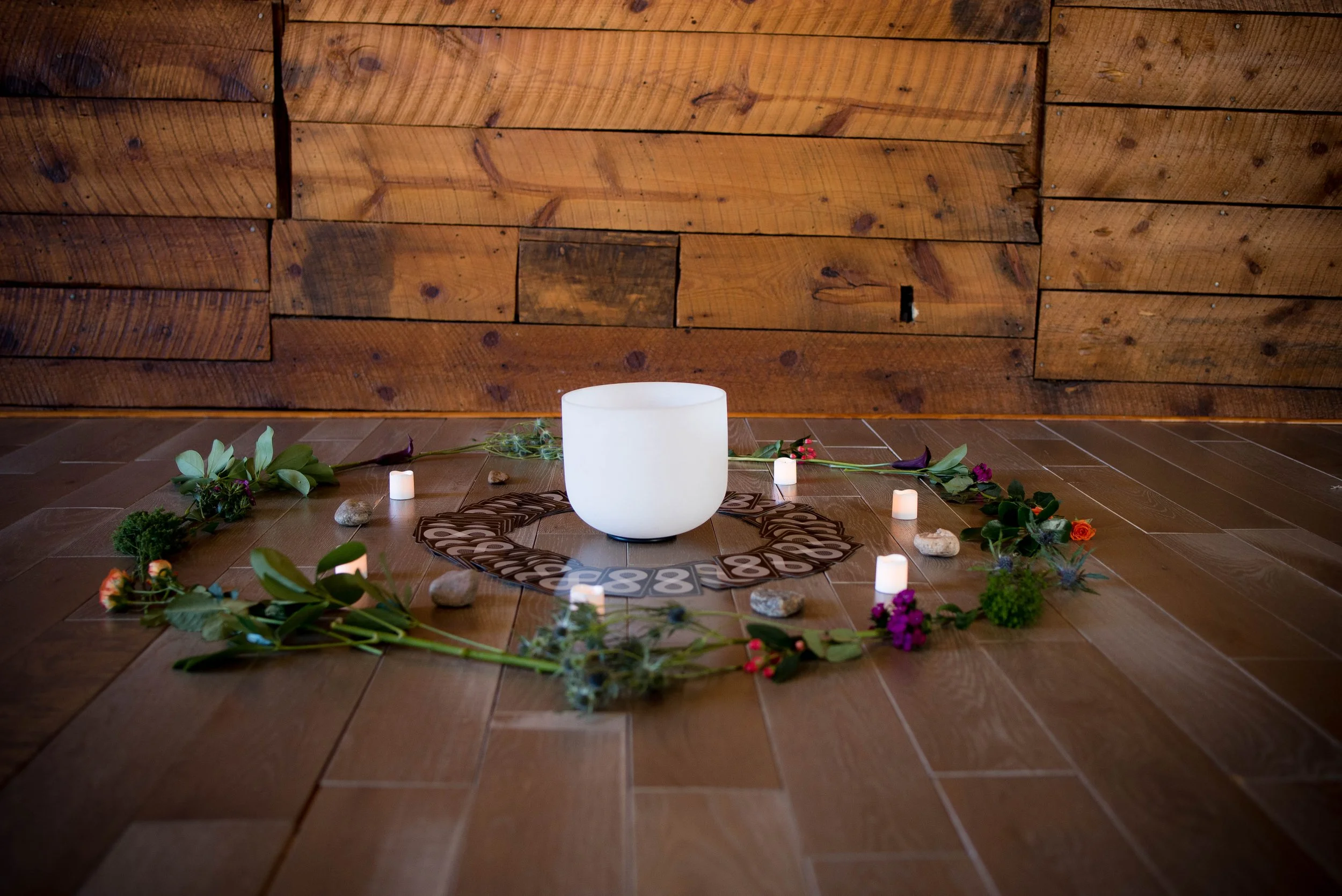 Therapeutic workshop and group alignment space at Transform the Nest for seasonal healing retreats, IFS workbook groups, and somatic breathwork healing circles in Northern Colorado.