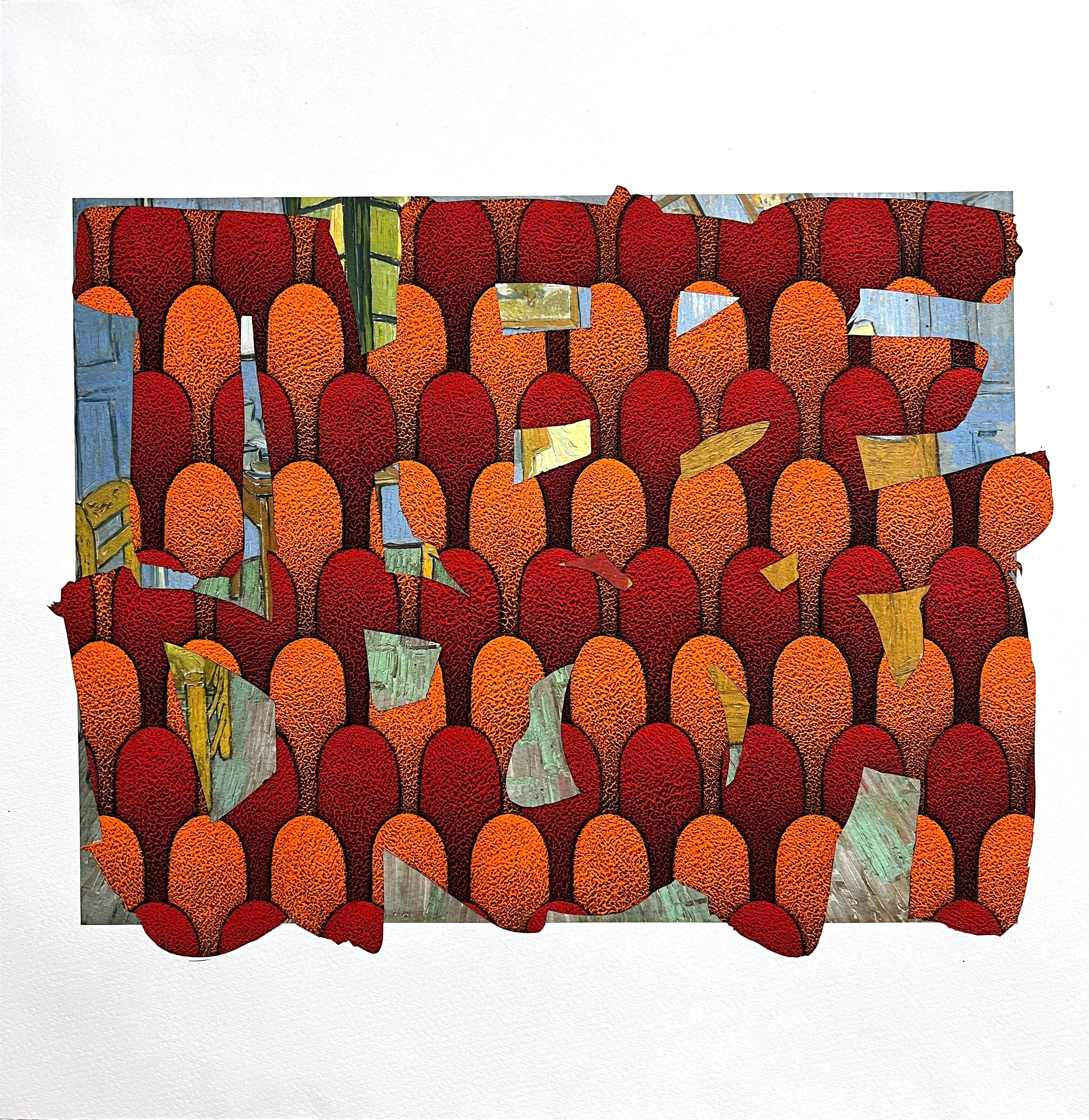 InnerSpace#2514-The bedroom-V.G. Acrylic gouache on printed paper 45.0x45.0(cm) 2025.jpg