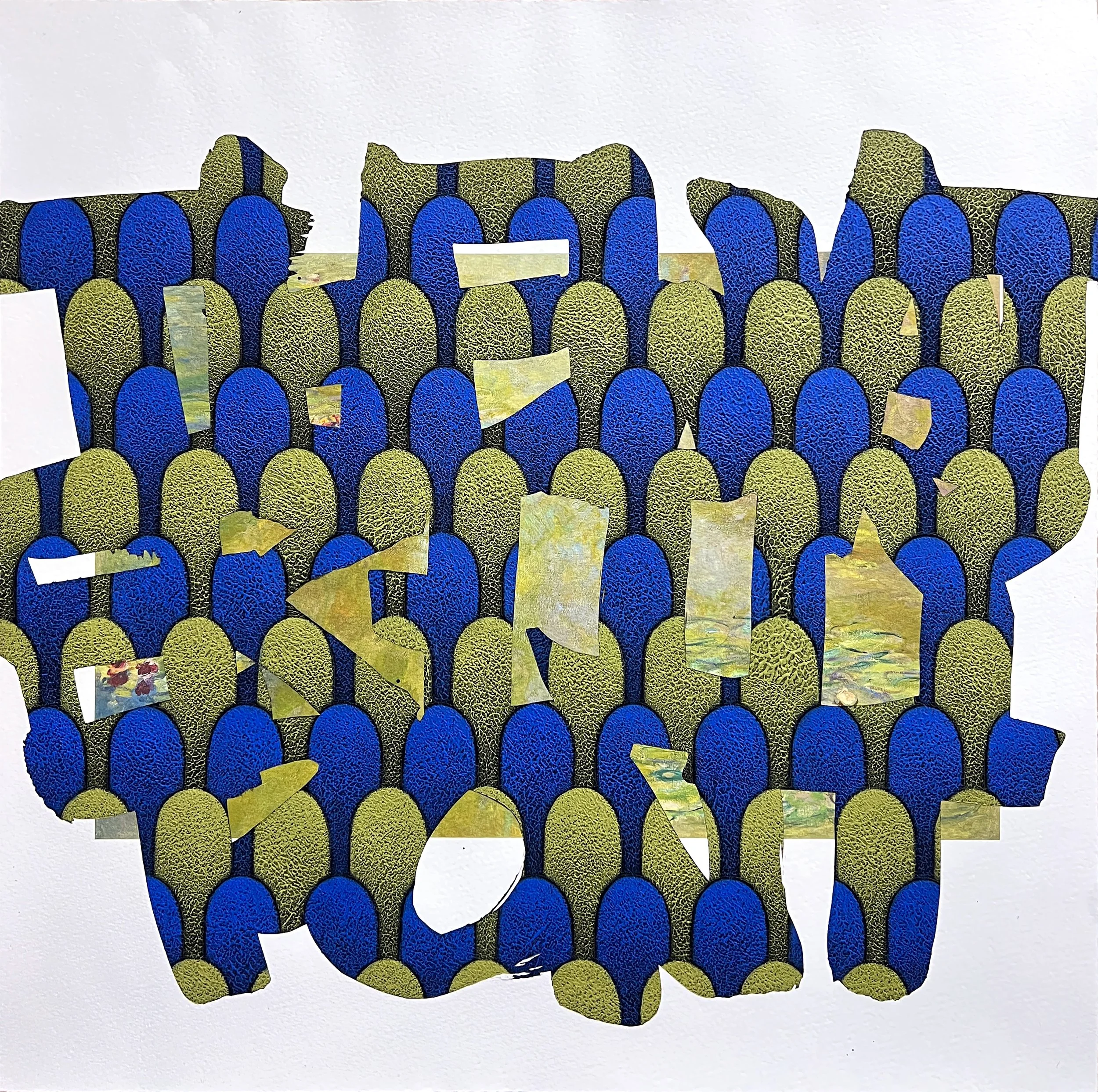 InnerSpace#2519-The water lilypond-C.M. Acrylic gouache on printed paper 45.0x45.0(cm) 2025.jpg