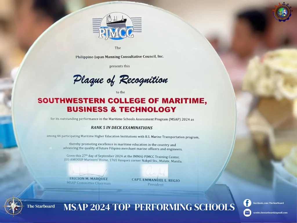 Plaque of Recognition from the Philippine-Japan Manning Consultative Council, Inc.