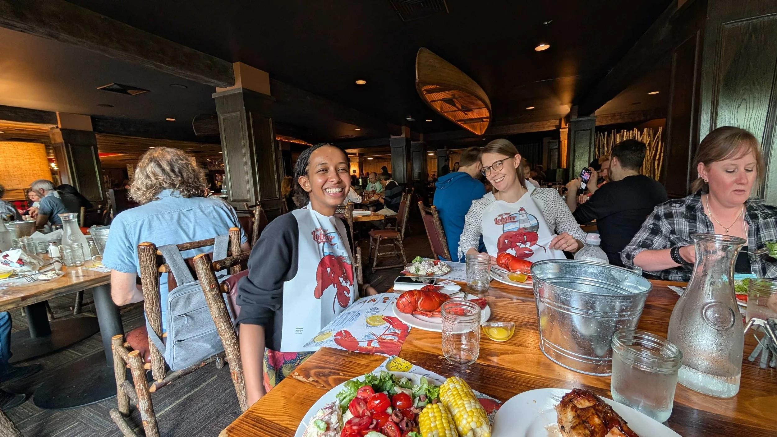 Messi & Leonie's first lobster.. once was enough.. #HoLab #OutAndAbout