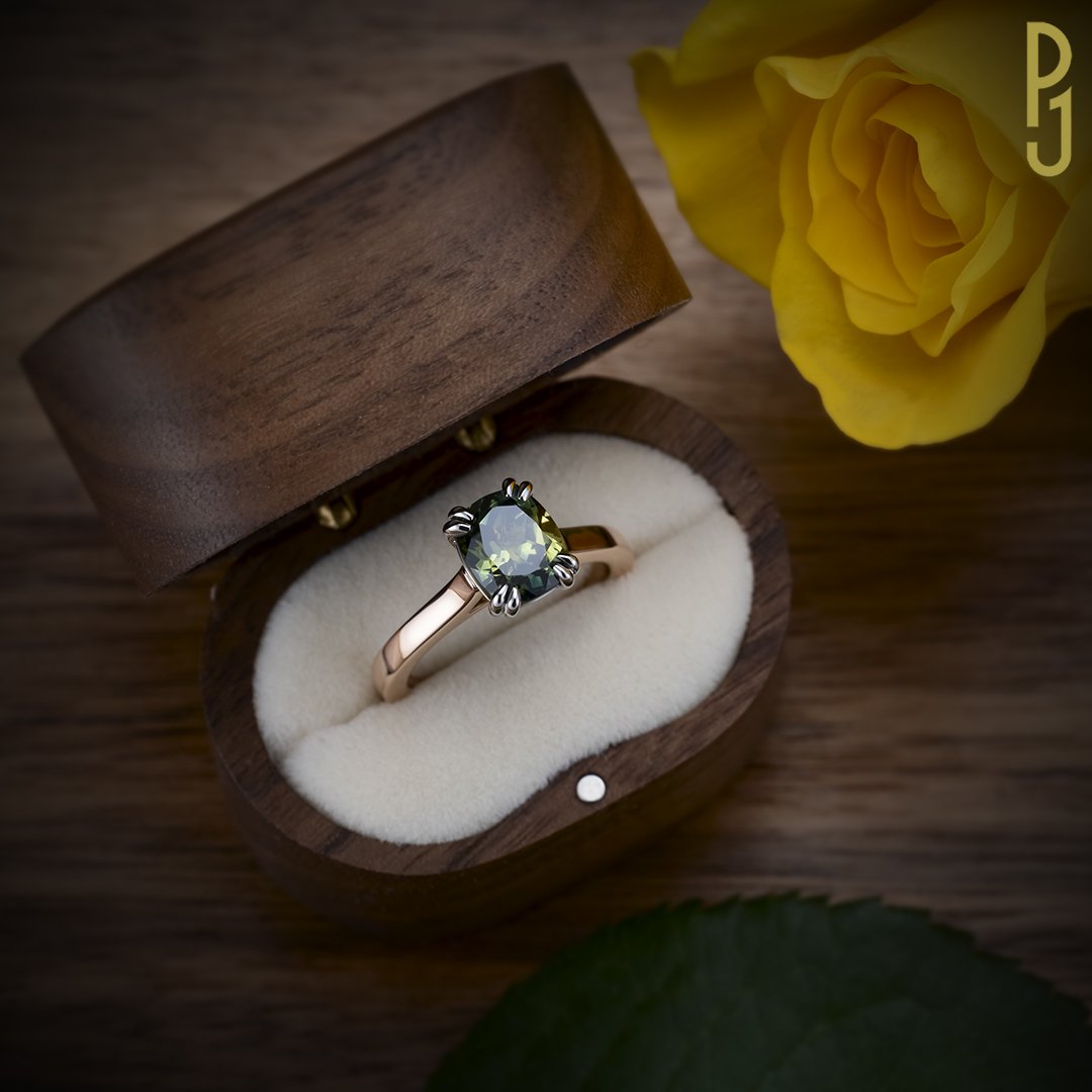 Custom Designed  Engagement Ring Parti Sapphire Rose Gold Philip's Jewellery Mackay.jpg