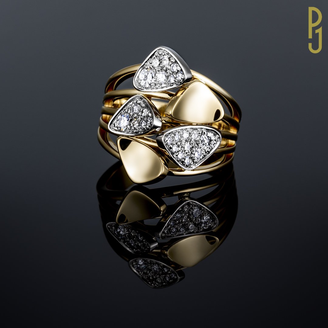 Custom-Designed Dress Ring Diamond Petal Yellow Gold Philip's Jewellery Mackay.jpg