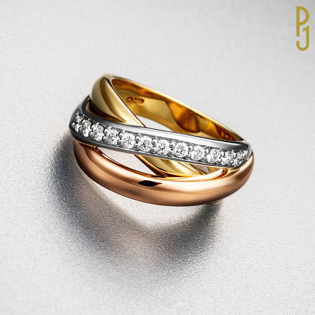 Custom-Designed Dress Ring Three Toned Diamond Philip's Jewellery Mackay.jpg