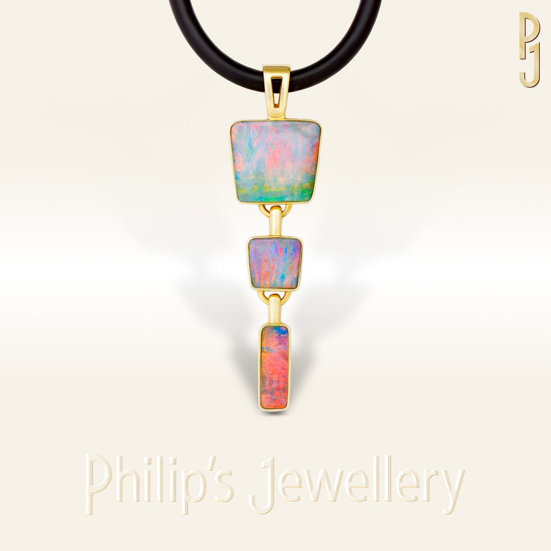 Custom Design Pendant Boulder Opal Triple Pendant Philip's Jewellery Mackay.jpg