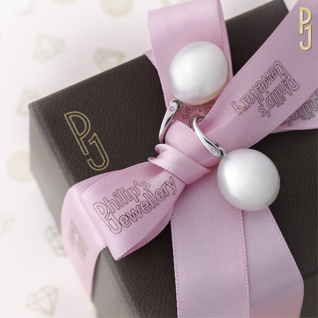 Custom Design Earrings South Sea Pearls Argyle Pink Diamond Hooks Philip's Jewellery Mackay.jpg