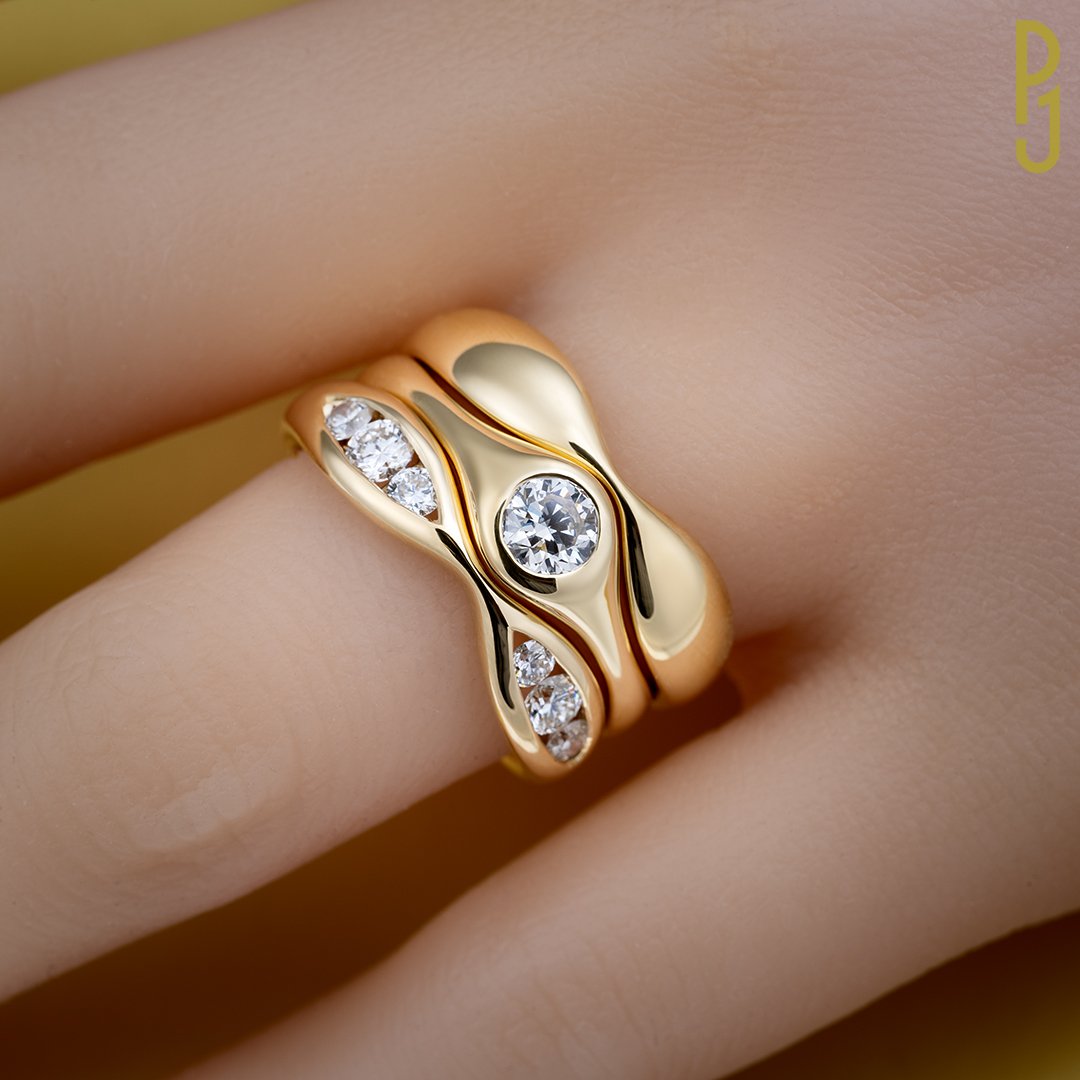 Custom Design Fitted Wedding & Eternity Rings Diamonds Yellow Gold Philip's Jewellery Mackay.jpg