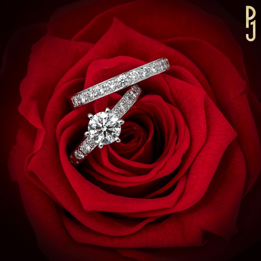 Custom Design Matching Engagement & Wedding Rings Diamond White Gold Philip's Jewellery Mackay .jpg
