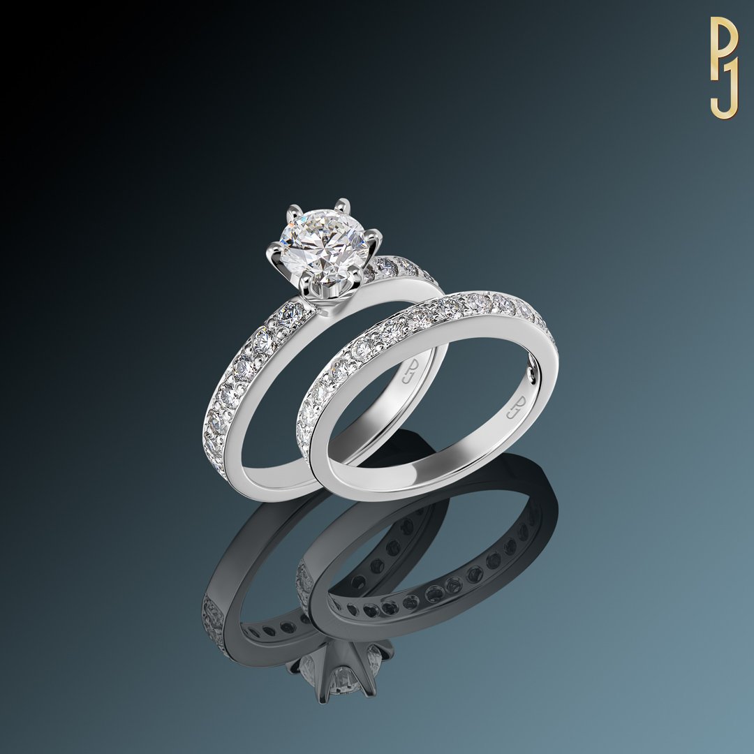 Custom Design Matching Engagement & Wedding Rings Philip's Jewellery Mackay .jpg