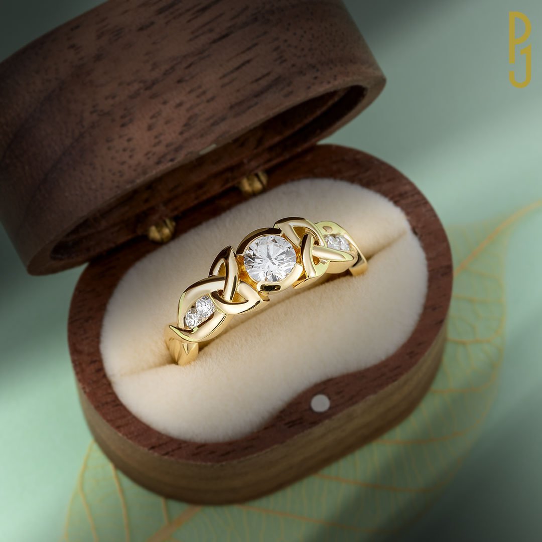 Custom-Designed Dress Ring Diamond Forever Knot Yellow Gold Philip's Jewellery Mackay.jpg