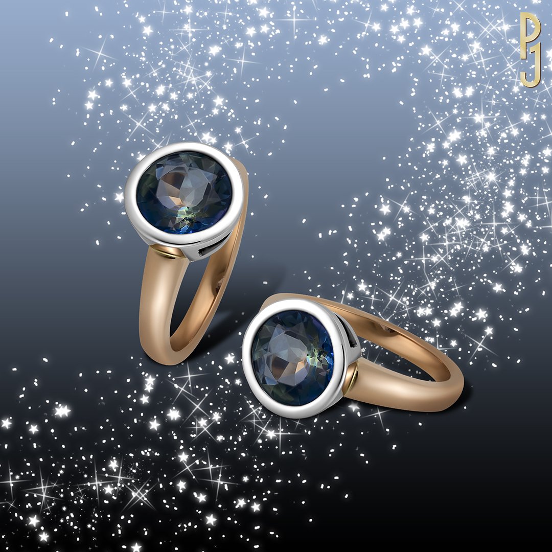Custom Designed Dress Ring Created Sapphire Bezel Setting Platinum Rose Gold Philip's Jewellery Mackay.jpg