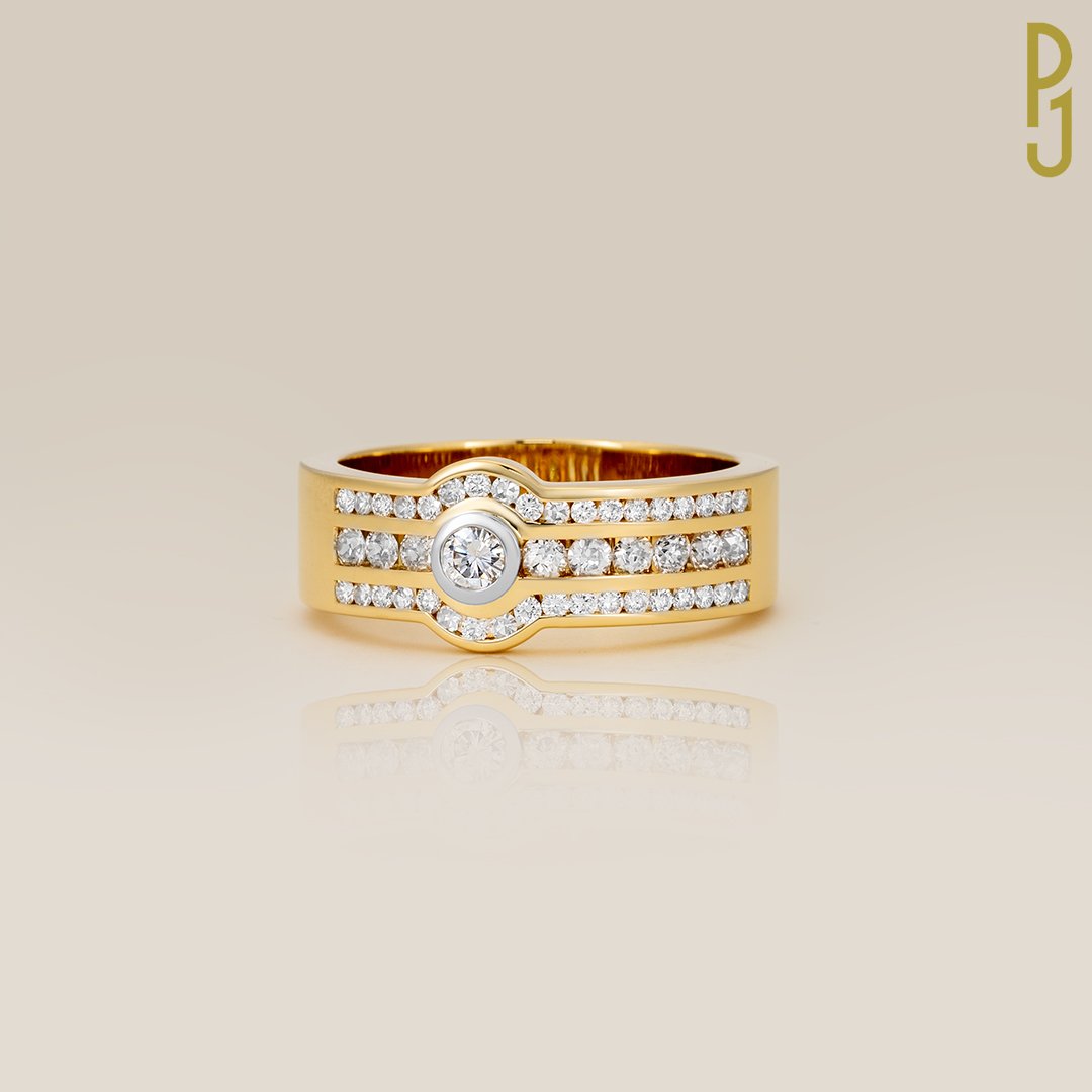 Custom Design Three Band Diamond Ring Off Center Dress Ring Philip's Jewellery Mackay.jpg