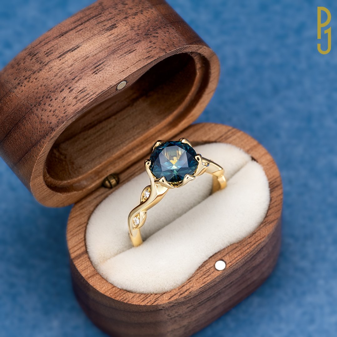 Jeremy Custom Design Engagement Ring Vine Shank Feros Eye Sapphire Philip's Jewellery Mackay.jpg