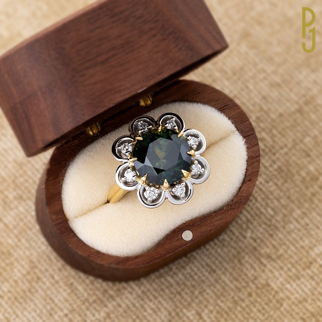 Custom Design Dress Ring Sapphire Diamond Platinum Yellow Gold Philip's Jewellery Mackay.jpg