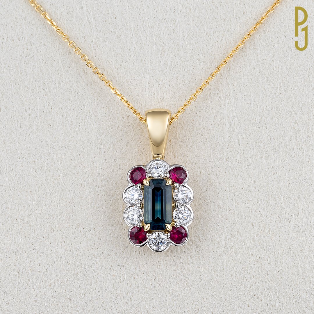Custom Design Pendant Sapphire, Ruby & Diamond Philip's Jewellery Mackay.jpg