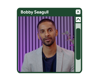 Styled icon including influencer Bobby Seagull representing "Influencer video content"
