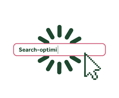 Styled icon representing  "Search optimised content"