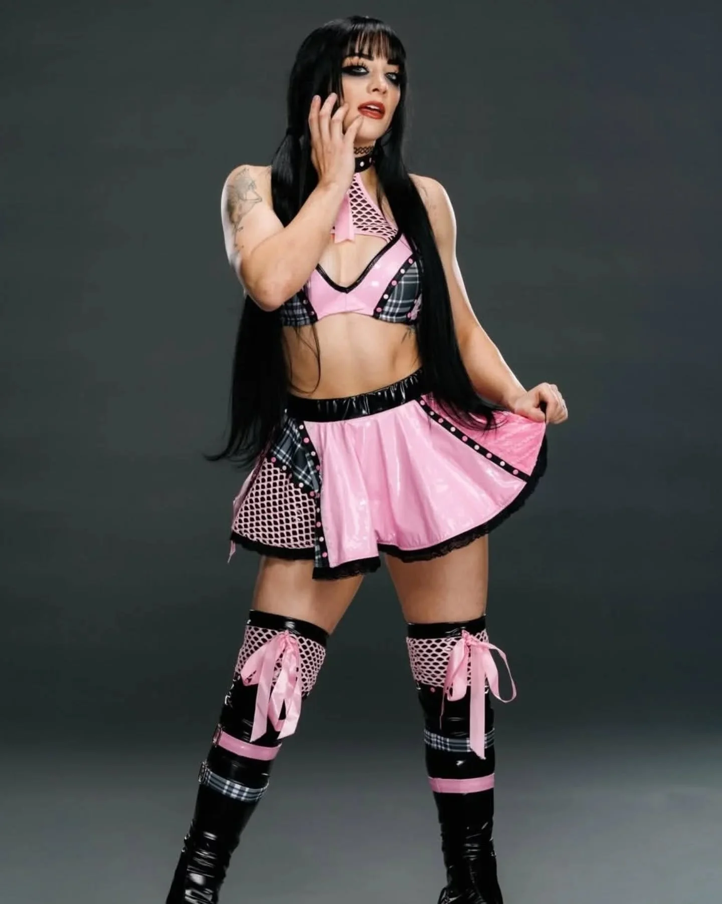 Perfect in pink! @tatumpaxley_wwe 
🩷🖤🩷
#nxt @nxt #wwe @wwe #tatumpaxley #prowrestlinggear #customwrestlinggear #wrestinggear