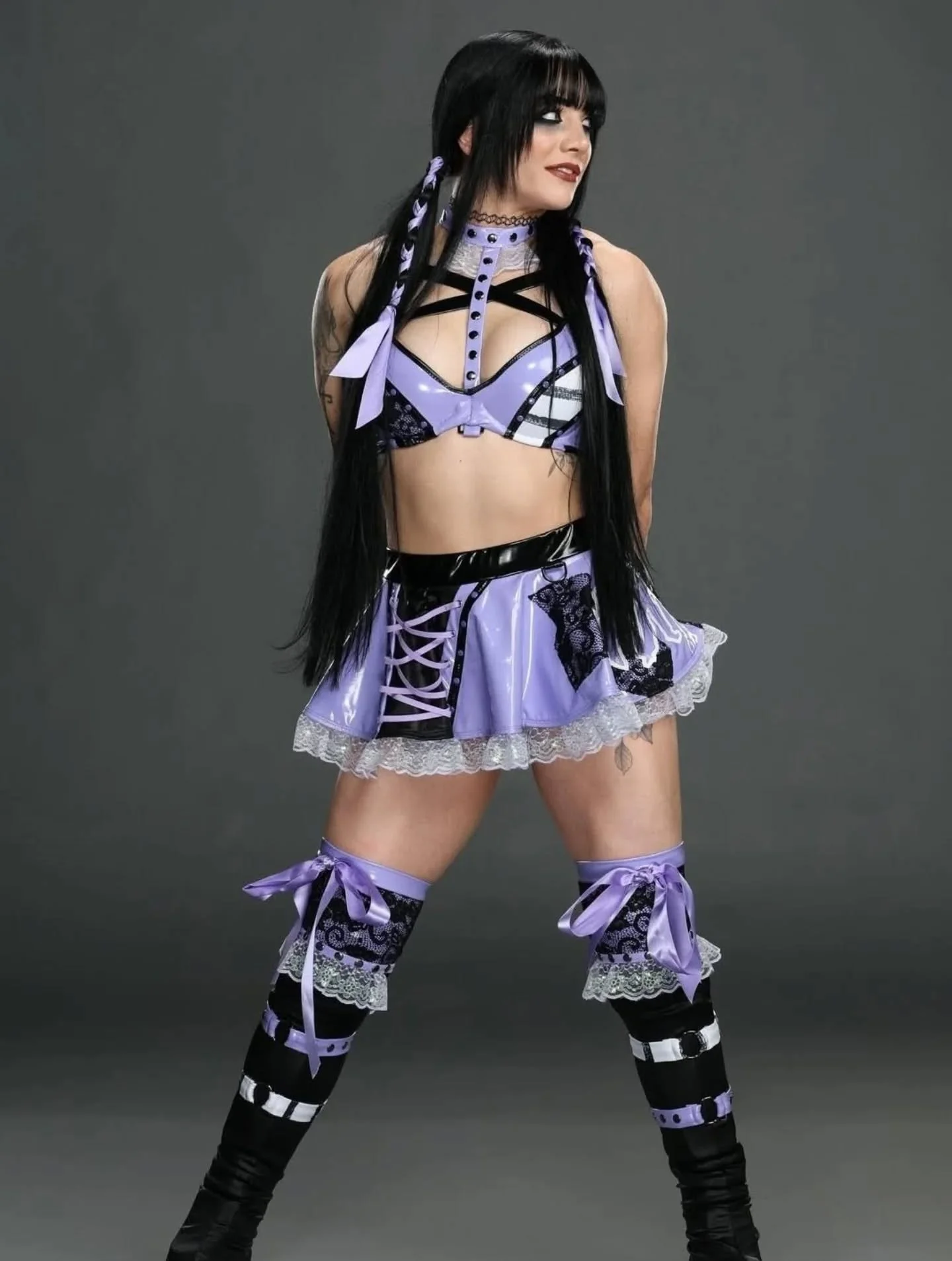 Lovely in lavender!! 🪻@tatumpaxley_wwe 
🖤💜🖤
#nxt @nxt #tatumpaxley #wwe @wwe #pastelgoth #gothgirl