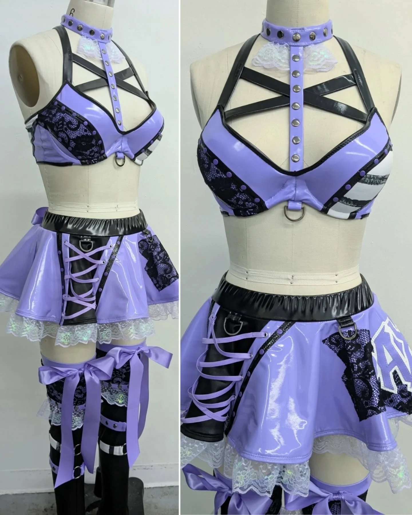Can't get enough of the new pastel goth gear designed and made for @tatumpaxley_wwe !!
💜🖤💜
#nxt @nxt #wwe @wwe #tatumpaxley #prowrestlinggear #customwrestlinggear