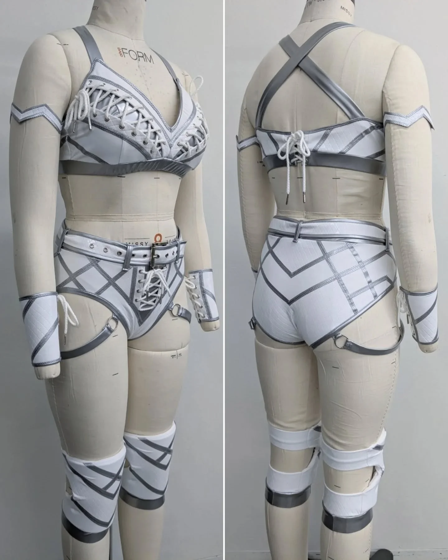 New gear designed and made for @jordynnegrace ! 
🤍🩶🤍
#wwe @wwe #jordynnegrace #prowrestlinggear #customwrestlinggear #smackdown