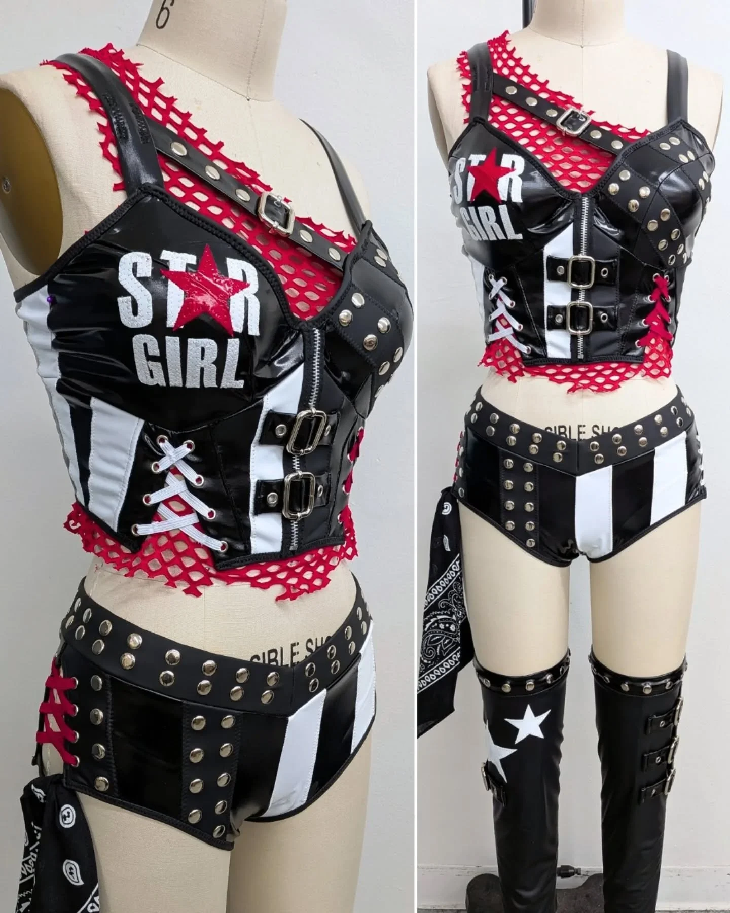 Close ups of the gear for @roxanne_wwe ! 
🖤🤍❤️🤍🖤
#wwe @wwe #roxanneperez #customwrestlinggear #prowrestlinggear #wrestlinggear