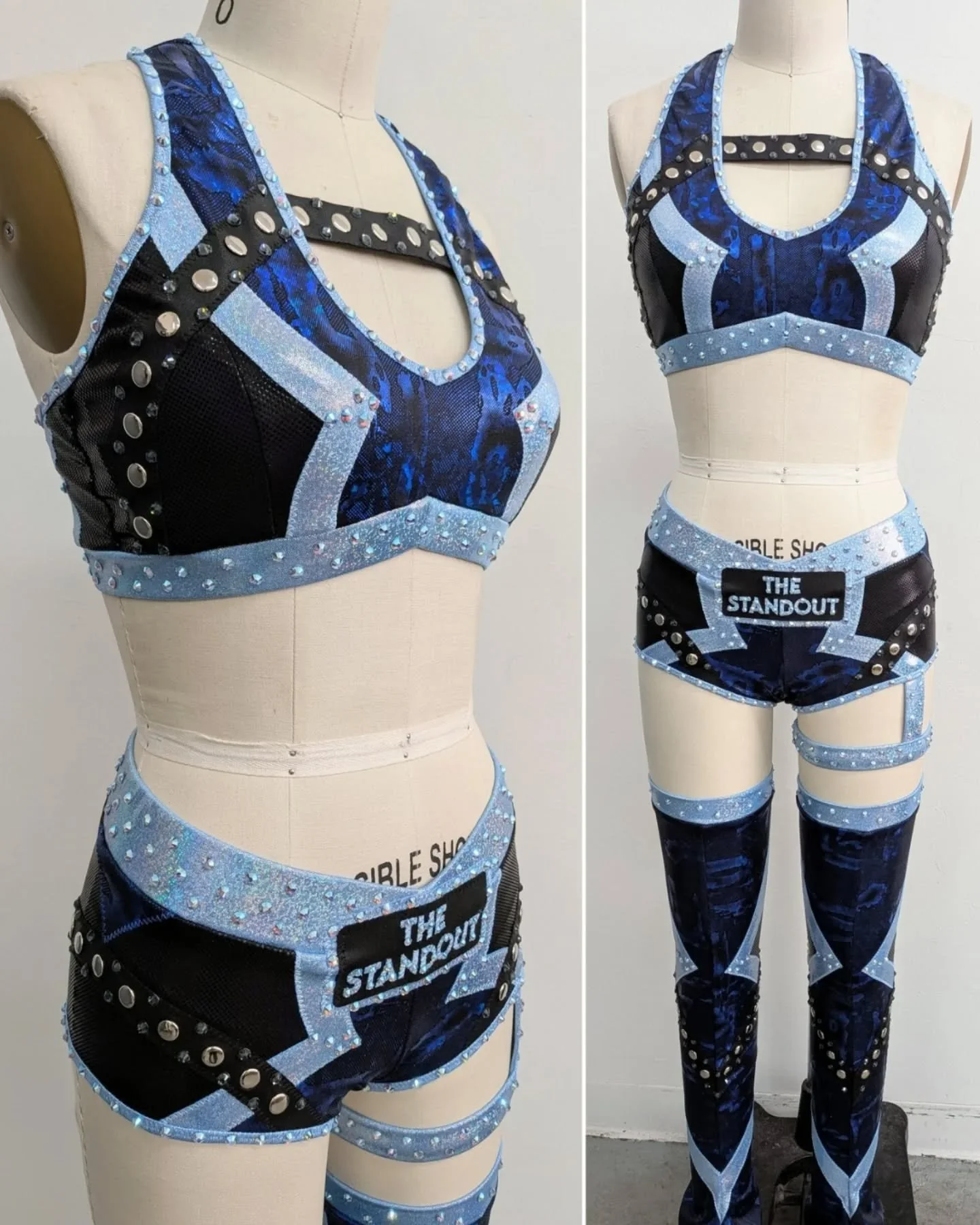 No one does it Like Lani! Newest gear designed and made for @kelani_wwe ! 
💙🖤🩵🖤💙
#nxt @wwenxt @wwe #wwe #likelani #prowrestlinggear #customwrestlinggear