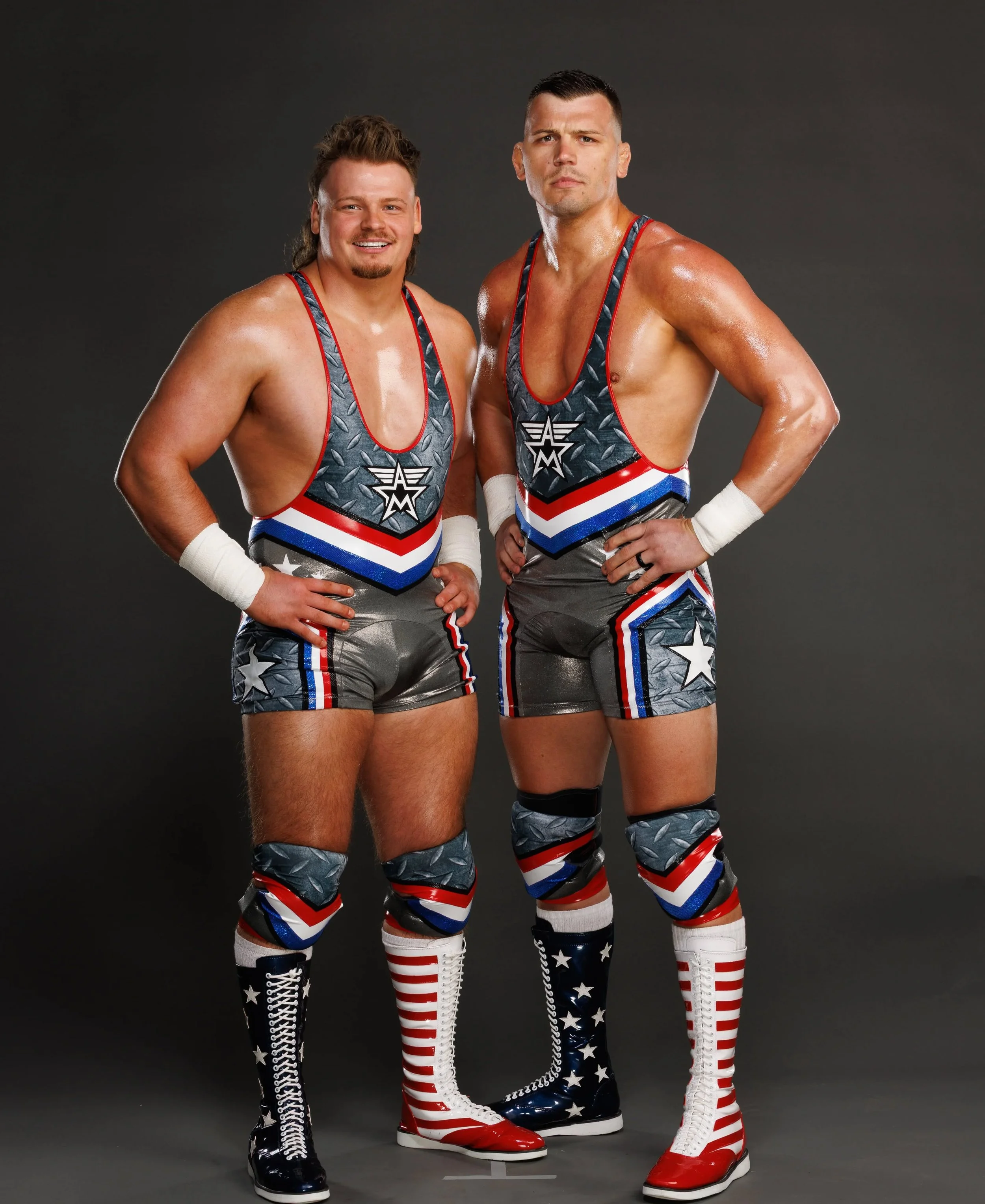 Newest gear for the Creed Brothers!  @juliuscreedwwe @brutuscreedwwe 🇺🇸
❤️🤍💙
#americanmade #wwe @wwe
