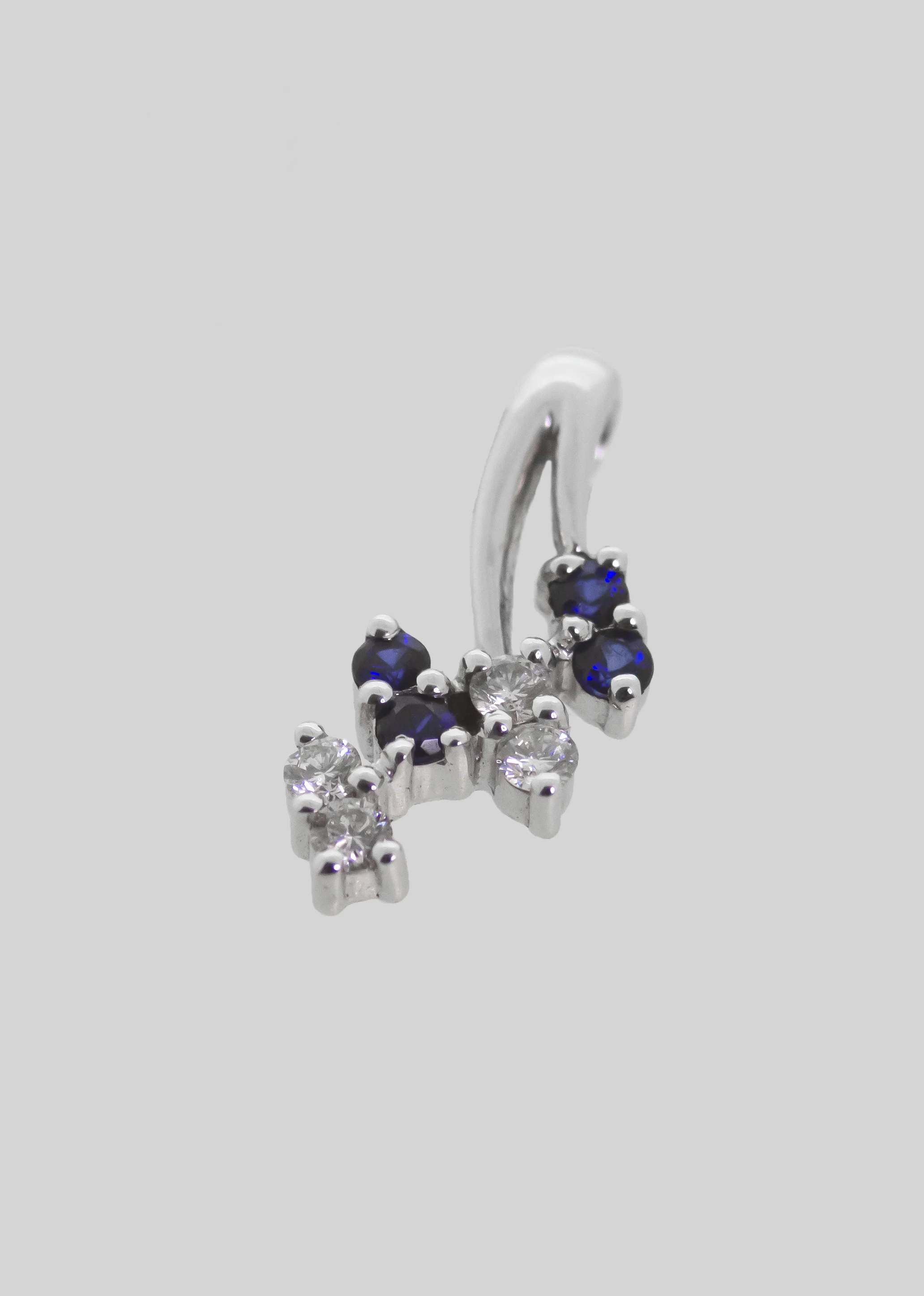 18K White Gold Diamond and Sapphire Pendant £145
