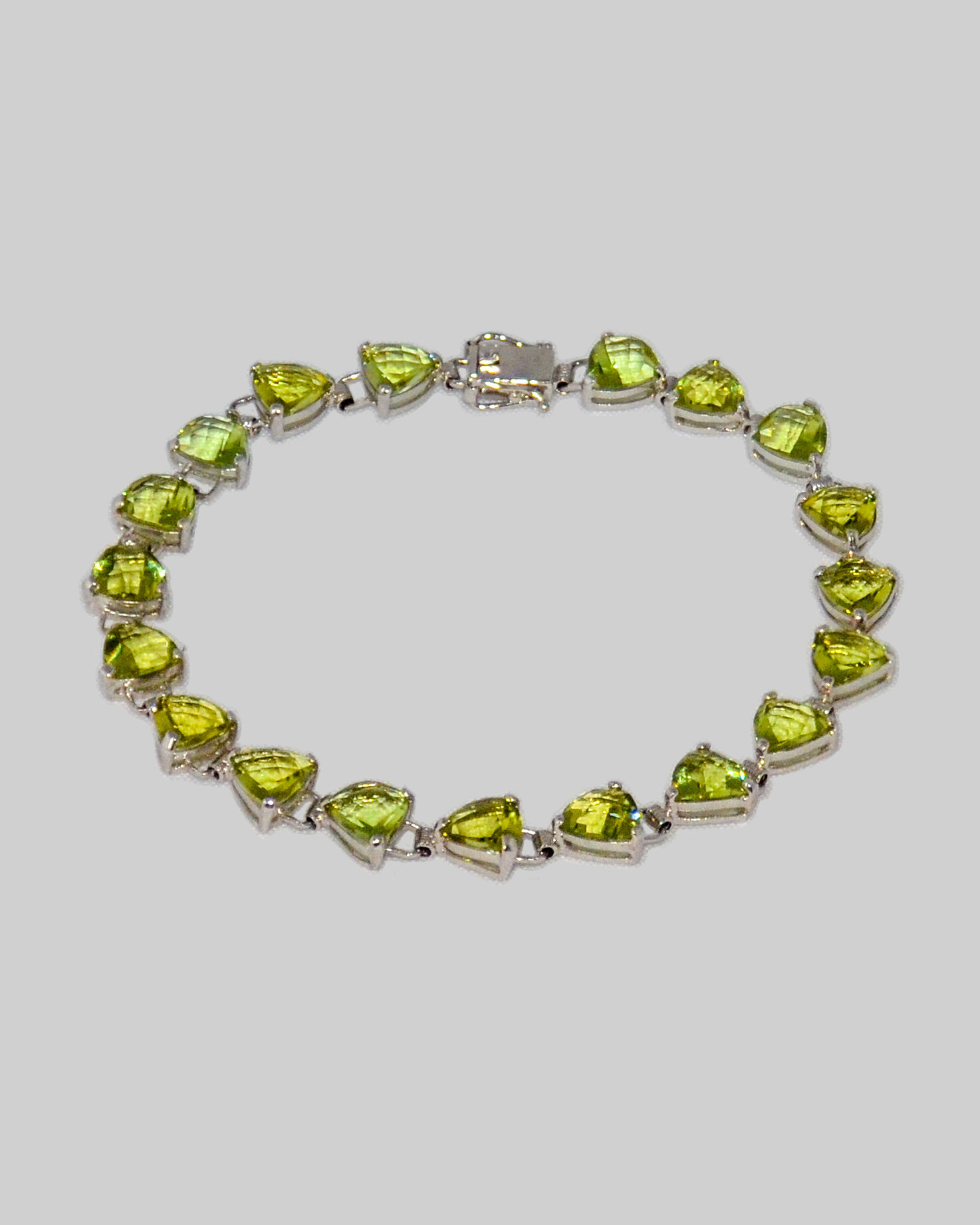 Silver and Green Stone Bracelet £50