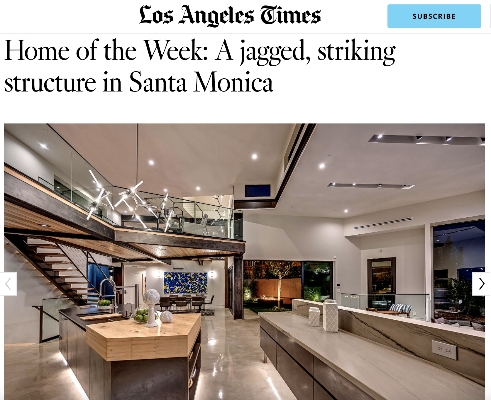   LA Times “Home of the Week” Press Release  