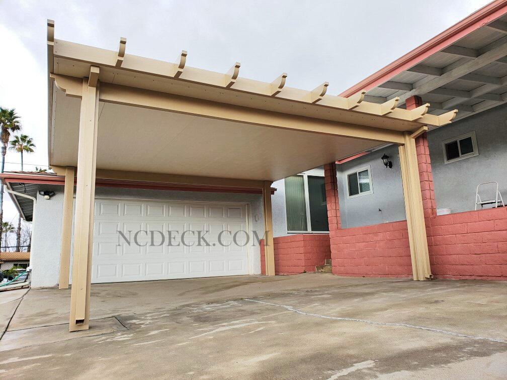Two Toned Solid Aluminum Carport w/ Tails