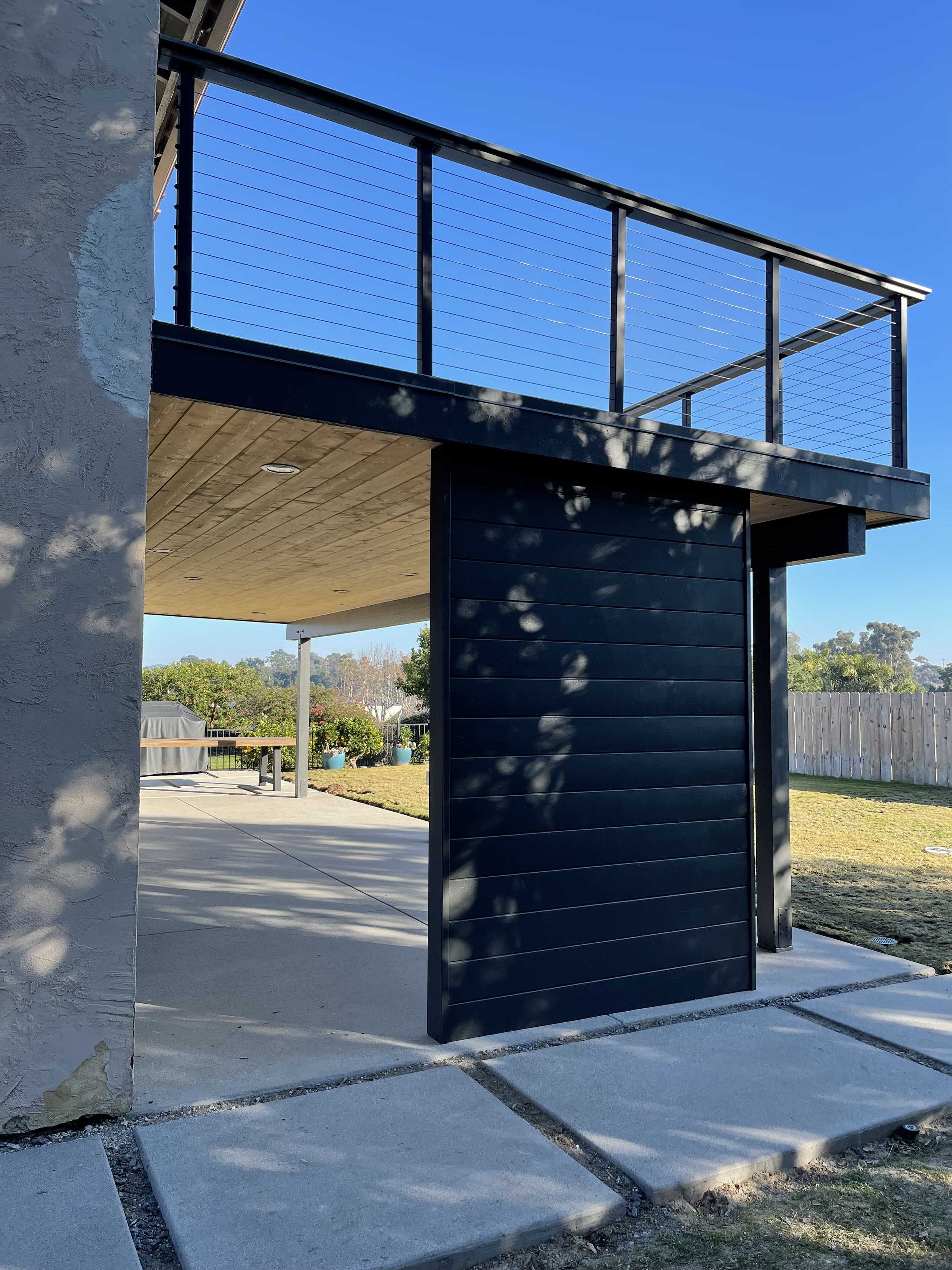 Second Story Solid Deck with privacy wall