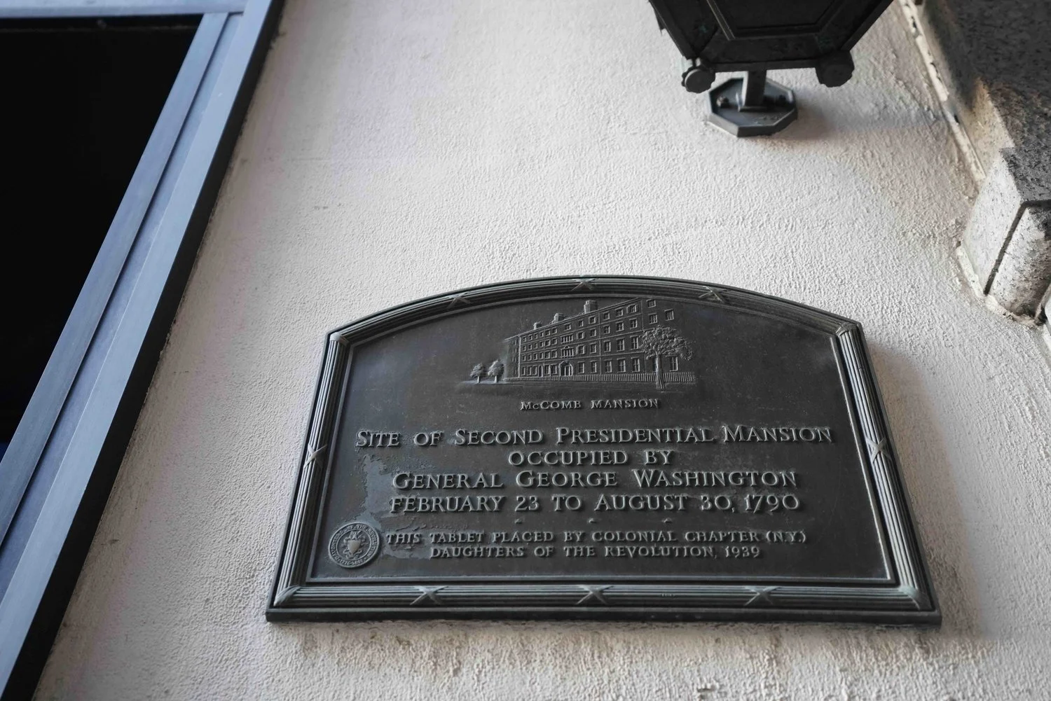 A marker denoting the site of Alexander MaComb House.
