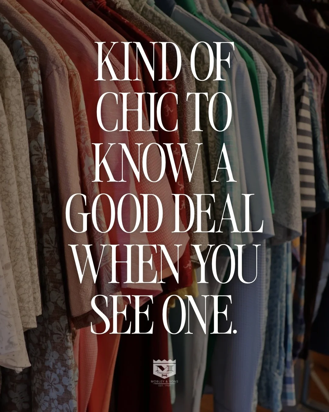 The SALE is on fire. The SALE is final. The SALE is mostly $75. The SALE is CHIC! 🎪🏷️🔥

See you 🔜 !