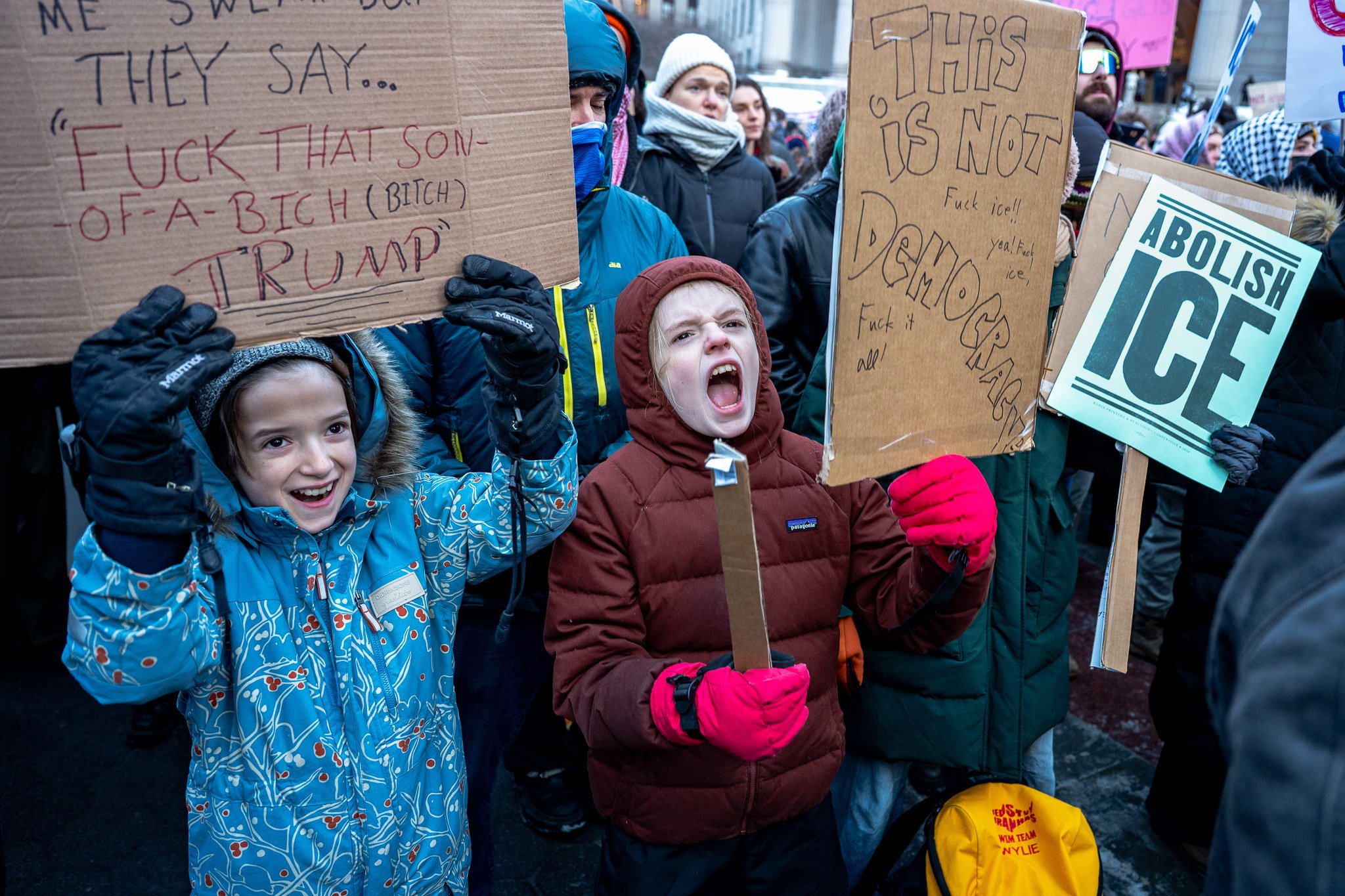 ICE Out Of Everywhere protest NYC January 2025