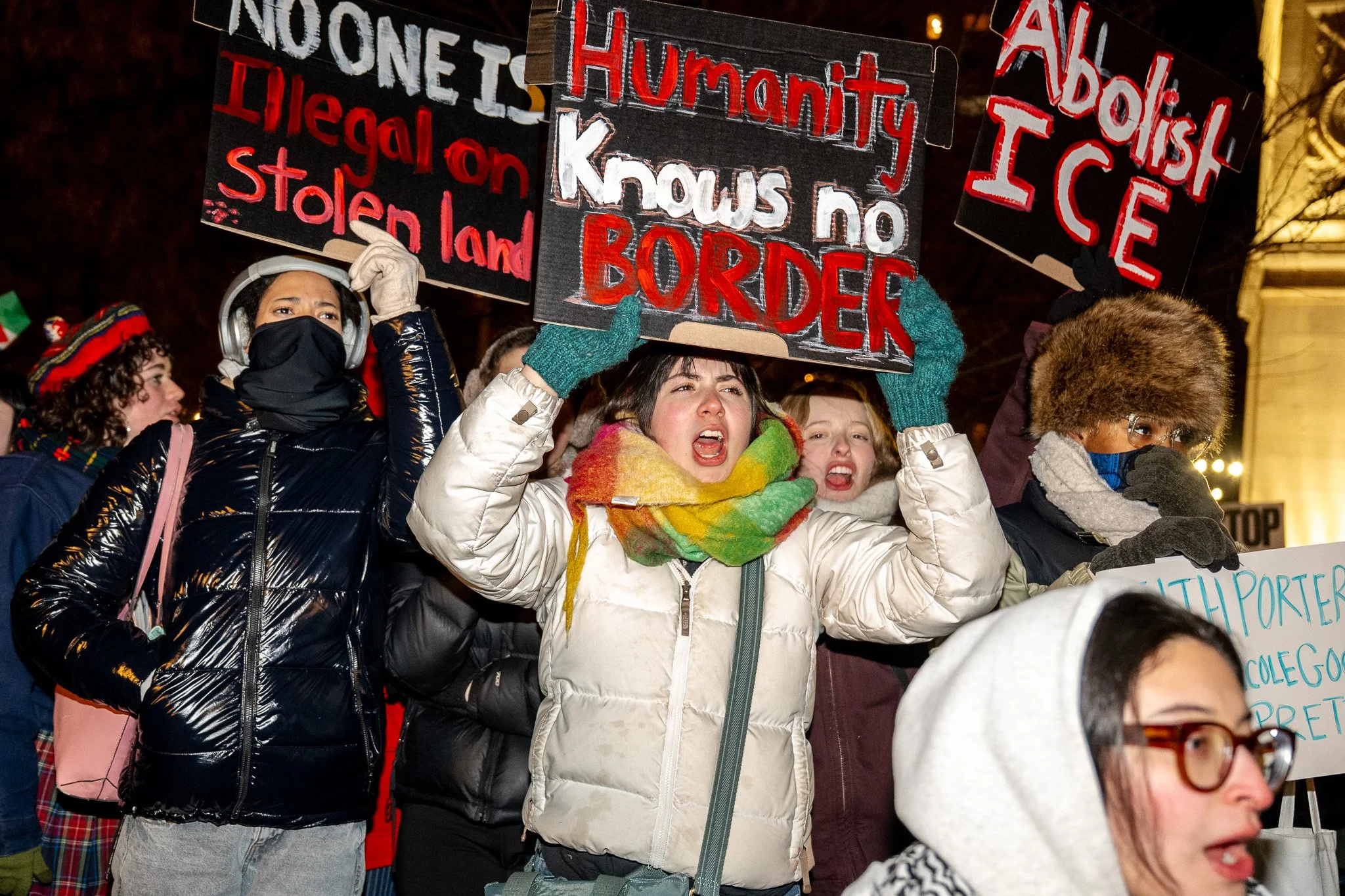 After ICE killing of Renee Good and Alex Pretti, protest in NYC January 2025