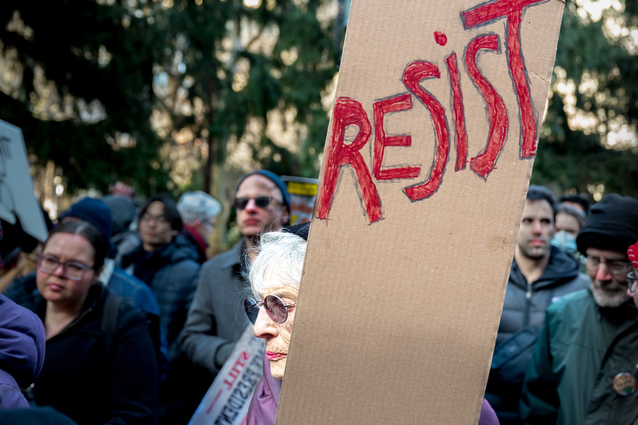 The first 50501 nationwide protest, here at City Hall, NYC, February 5, 2025