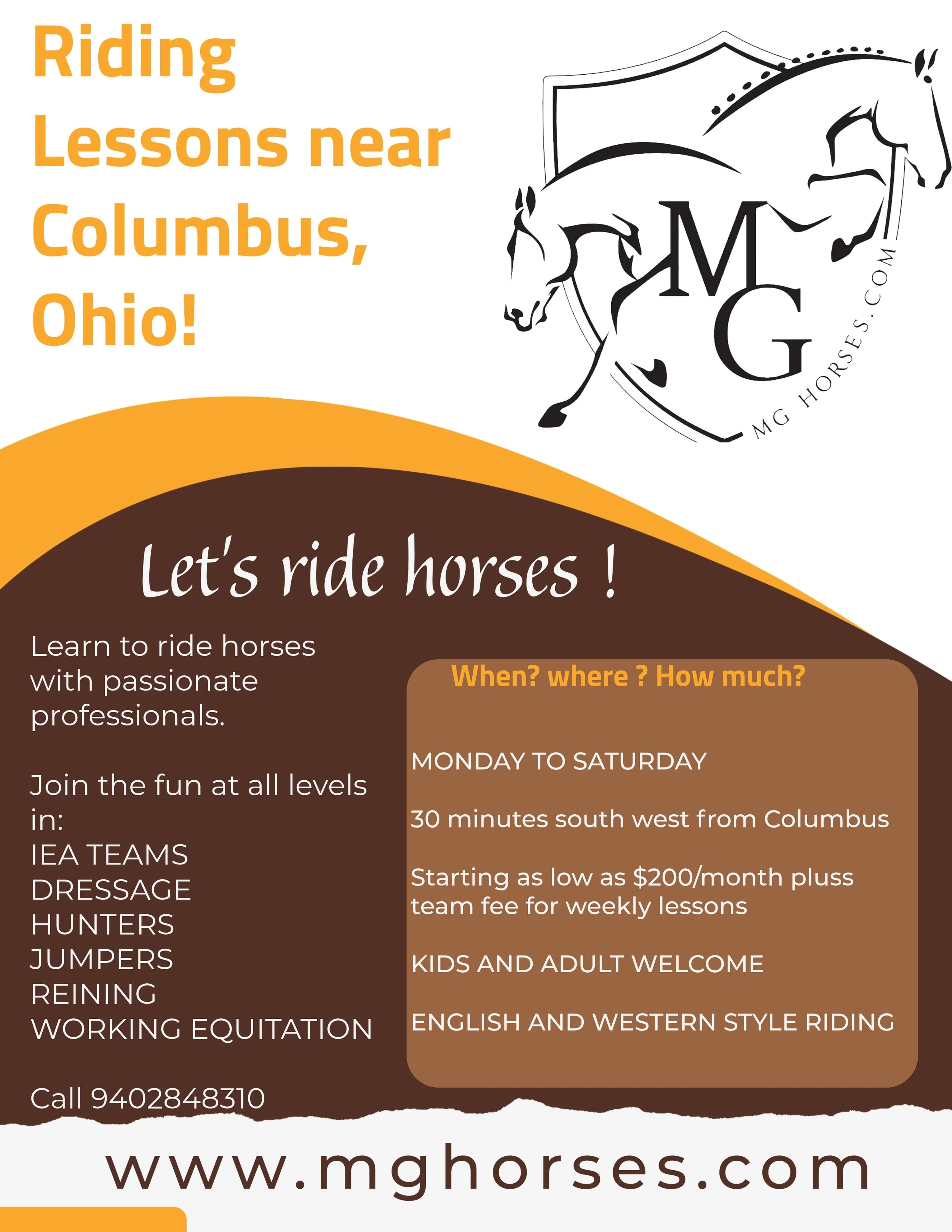 Riding lessons near Columbus Ohio.